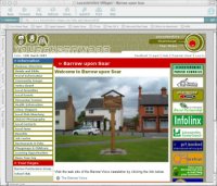 Screenshot of Barrows page on the  Leicestershire villages website