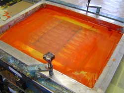 Photo of screen printing at Bade Newby