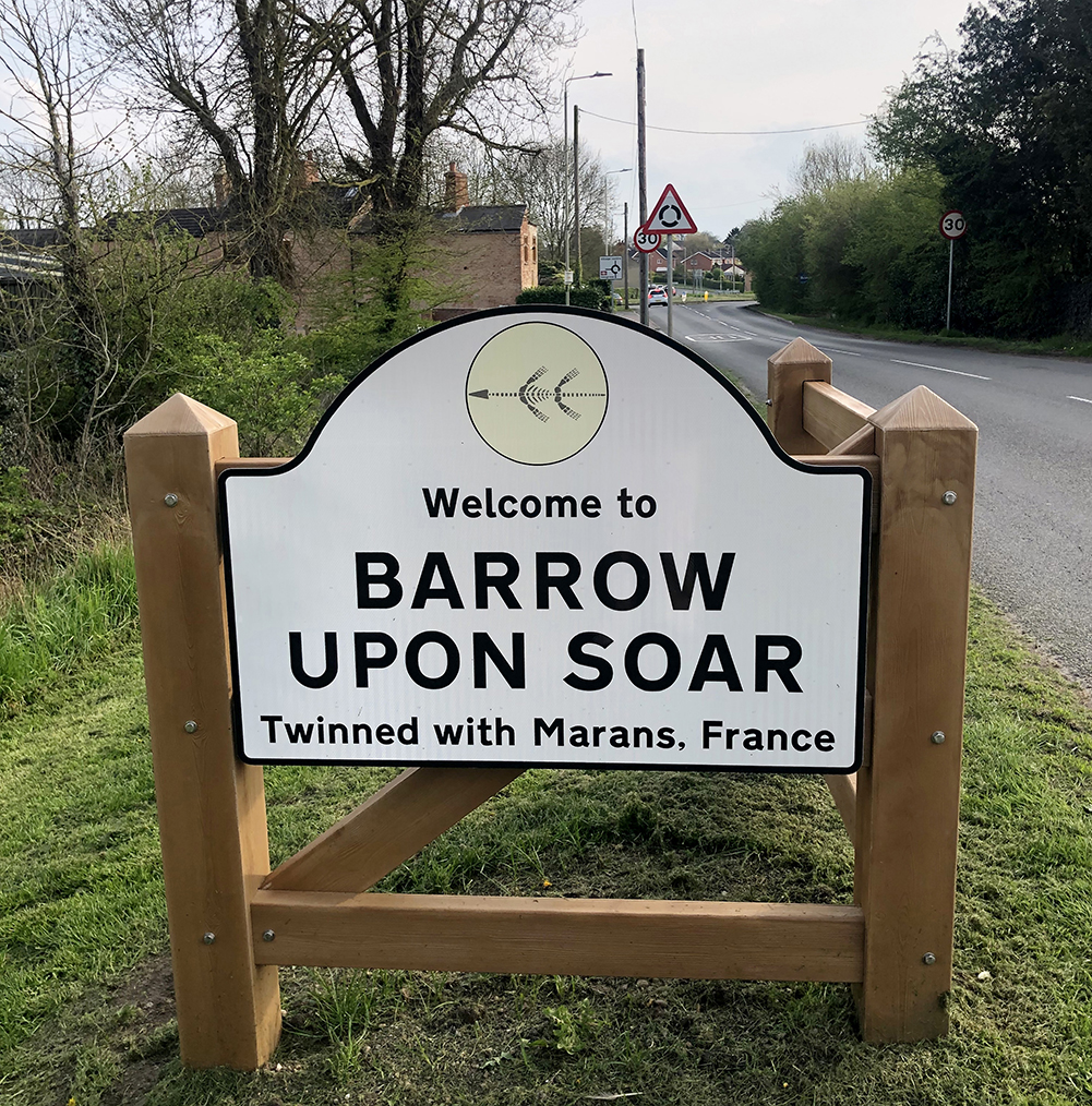 Village improvements. Barrow upon Soar Gate Entry Sign